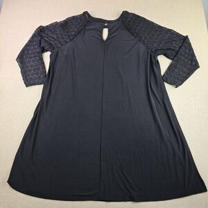 Studio One Dress Women’s 3X Black Lace Sleeve Keyhole A-Line Plus